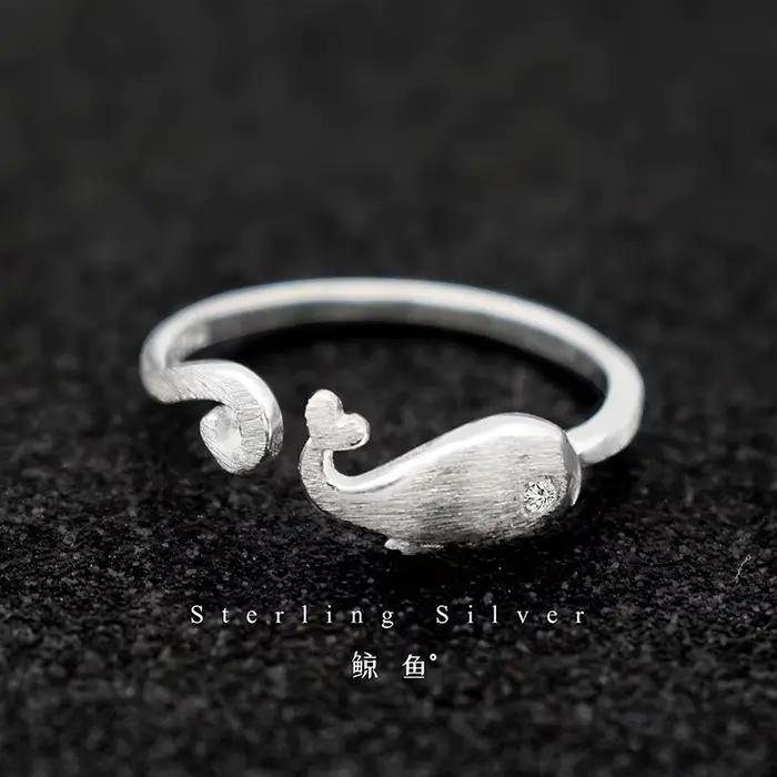 Buyee-Bague mignonne en argent regardé 925 pour femme, doigt, chat, éléphant, doux, ouvert, unique, animal, bijoux fins, cercle, mode