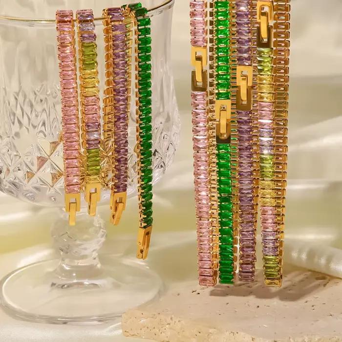 Bracelet pour femme en acier inoxydable à breloques motif coeur chaîne corde bijoux de mode
