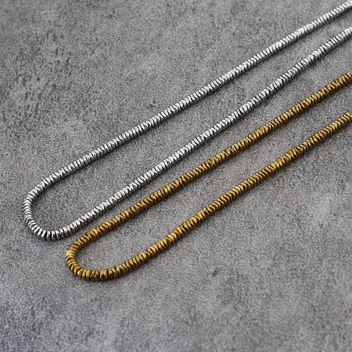 Collier de perles en pierre d'hématite exquise pour hommes, 4 Styles, couleur argent or, 19 pouces, collier court, bijoux, accessoires de loisirs de richesse