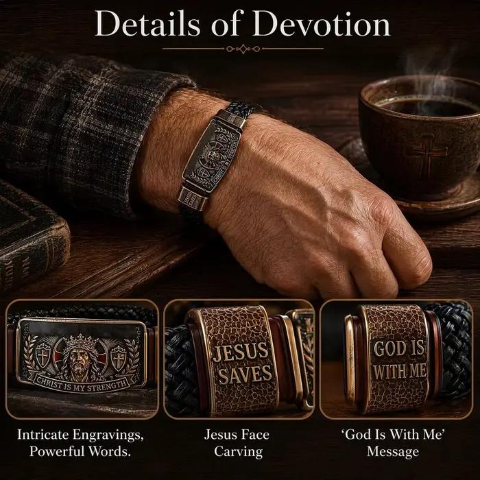 Bracelet religieux chrétien inspirant, réglable et confortable, cadeau pour la Saint-Valentin, un anniversaire ou une remise de diplôme