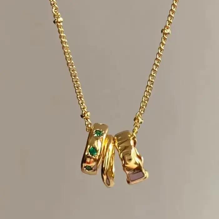 Collier Vintage en diamant vert brillant pour femmes, haute qualité, Style Simple, léger, luxe, pend