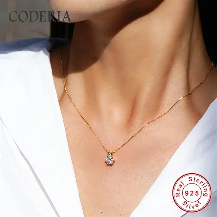 Collier en argent sterling 925 serti de Moissonite couleur D pour femmes occasions spéciales anniversaire mariage engagement