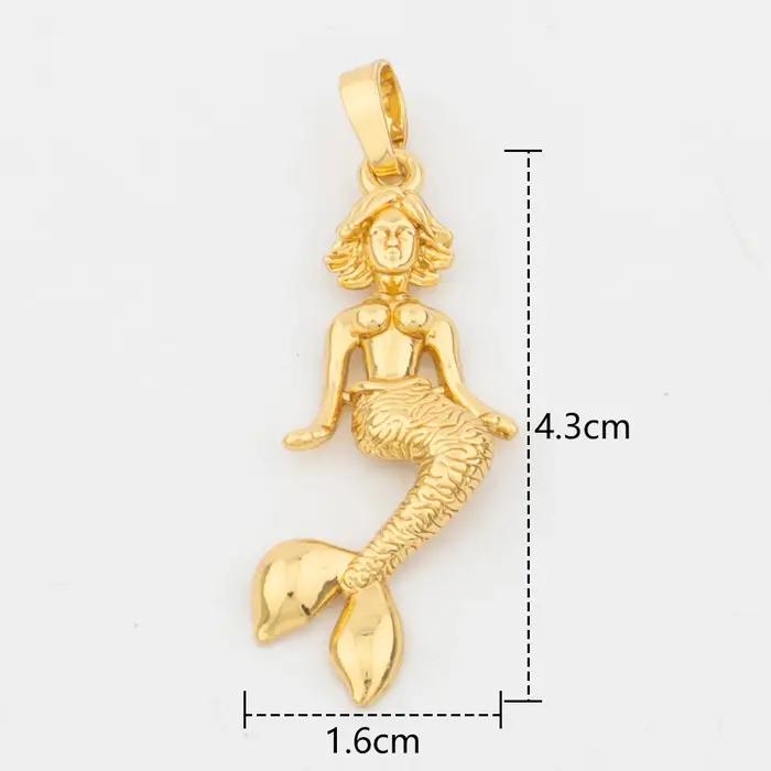 Pendentif sirène en cuivre pour hommes et femmes collier JONecklace pour filles collier de petite ta