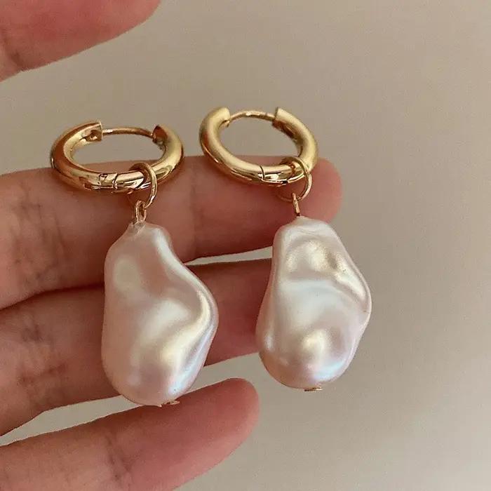 Boucle d'oreille ronde en métal Vintage pour femmes
