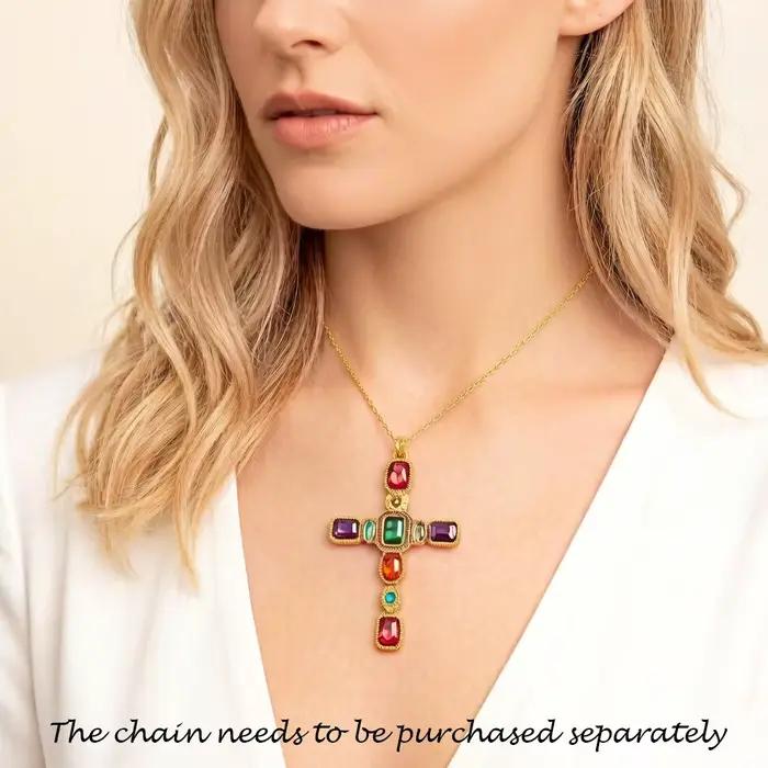 Pendentif croix colorée dorée, tout nouveau bijou à la mode européen en argent Sterling 925, cadeau Vintage pour femme