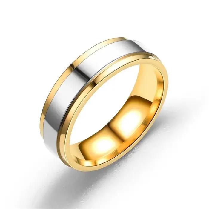 Bague de mariage personnalisée NUOBING double couleur or argent pour femmes, alliance de mariage unique, nom et date gravés, acier inoxydable, bagues personnalisées pour occasions spéciales