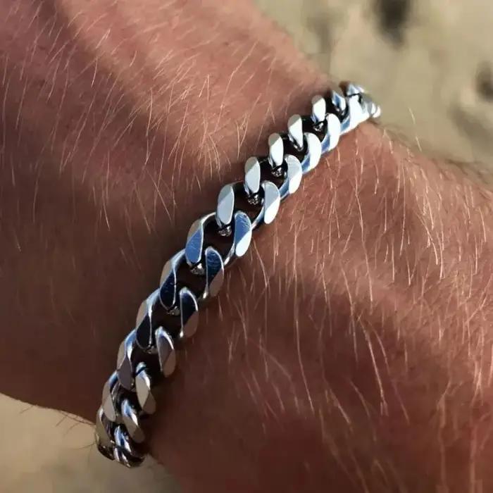 Nouveau Bracelet Chaîne Cubaine Tendance pour Homme