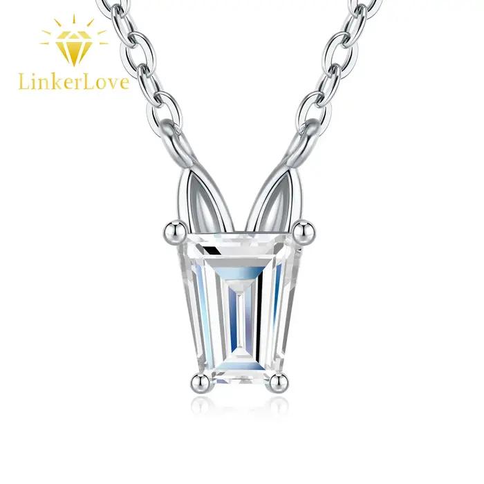 Collier en argent sterling S925 avec moissanite pour femme