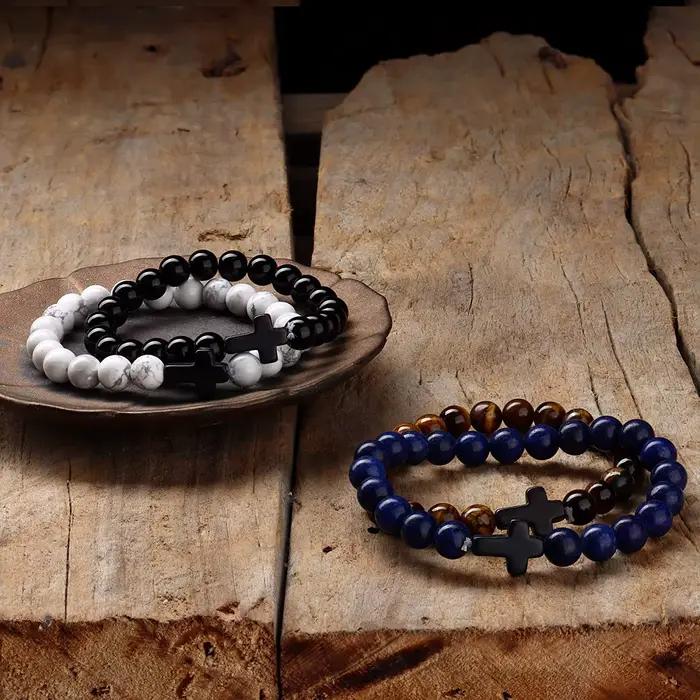 Bracelet de méditation en pierre naturelle et cuivre plaqué pour hommes et femmes, style moderne et traditionnel, idéal pour la prière et la méditation
