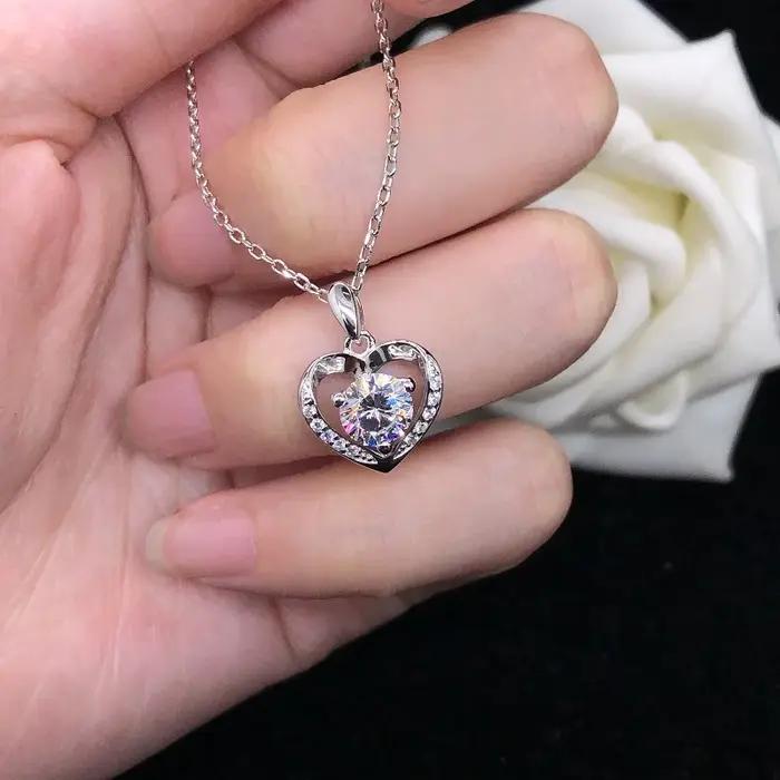 Collier coeur d'amour en or 14 carats pour femme