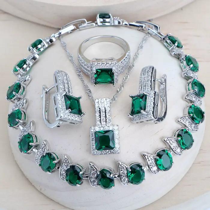 Ensemble de bijoux de mariée en argent 925