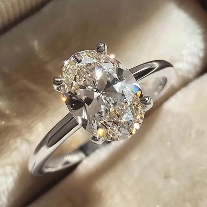 Bague de fiançailles en argent Sterling 925 pour femmes, bague de luxe brillante en Zircon 1-8CT, br