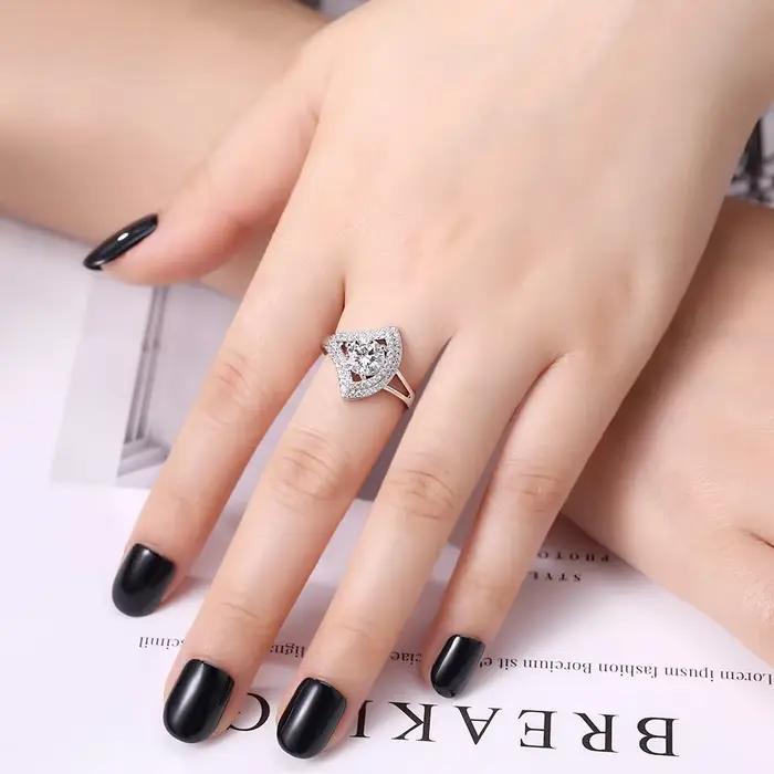 M-JAJA 1ct Halo Moissanite jupe bague de mariage 925 en argent Sterling diamant bague de fiançailles pour les femmes fête bijoux fins cadeau