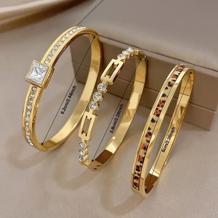 Bracelet fin à imprimé léopard tendance Greatera, style luxe léger, zirconium blanc carré, bracelet pour femmes, cadeaux Europe Amérique
