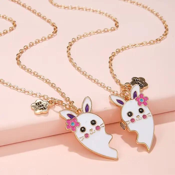 JOBest Friends-Pendentif lapin mignon pour filles, collier BFF Chia Ship, cadeau de bijoux, tout neu