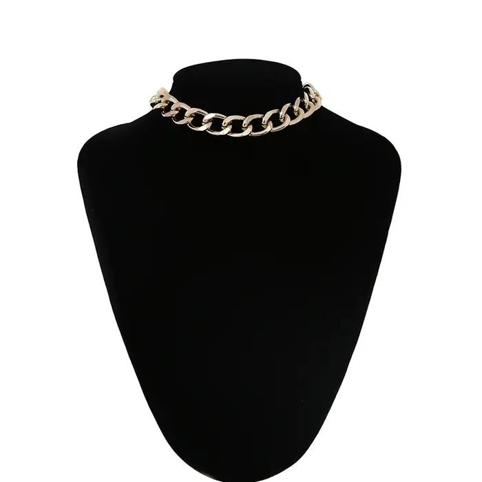 Collier Chaîne Massif Gothique Grunge Ras Du Cou Pour Fêtes Occasions Spéciales Plaquées Argent Or Antique