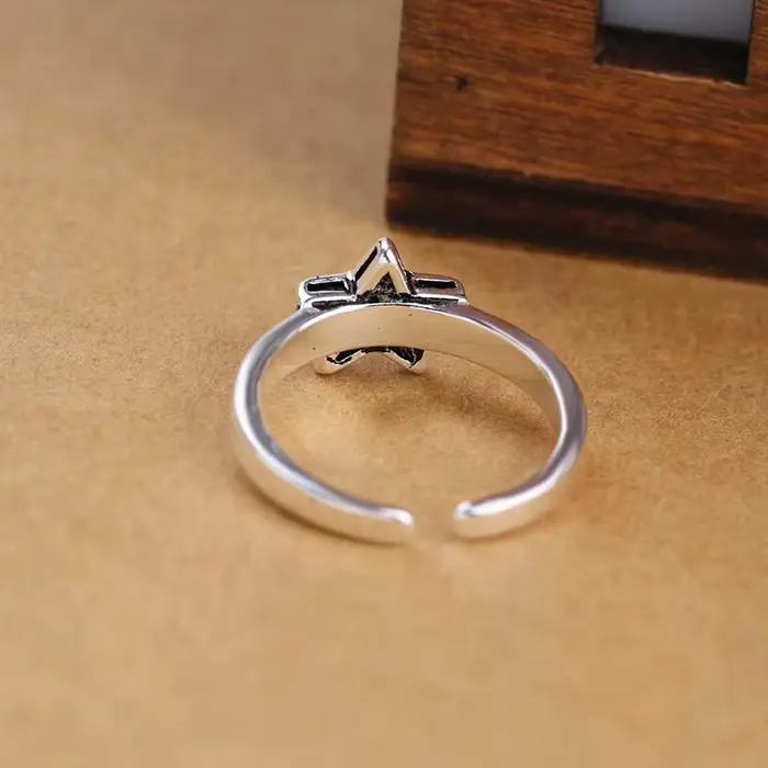 Bague en argent sterling 925 sertie de forme étoile pour femmes pour occasions spéciales comme fêtes, mariages, cadeaux et anniversaires
