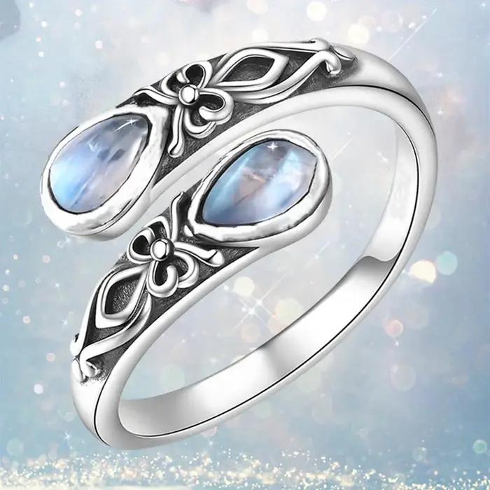 QIBAOKU – bague rétro en argent