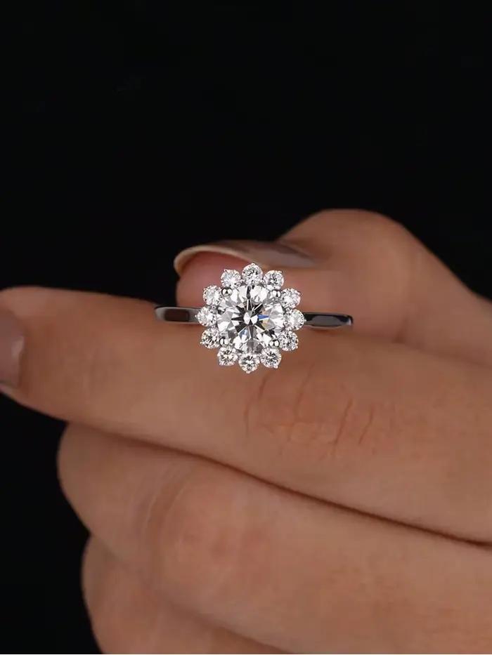 Bague classique en argent Sterling 925, magnifique couronne de tournesol en Zircon pour femmes, fiançailles, mariage, luxe, bijoux fins de haute qualité