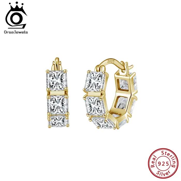 Boucles d'oreilles créoles de luxe en argent sterling 925 avec Moissonite pour femmes, idéales pour les occasions spéciales, quotidien, mariage, anniversaire, demande en mariage