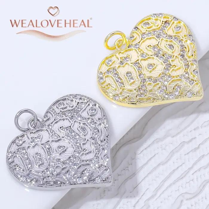 Charme en Laiton Plaqué Or 18K avec Zircon Pavé Léopard Abstrait, Bijou Mode pour Créations Uniques Occasions Spéciales
