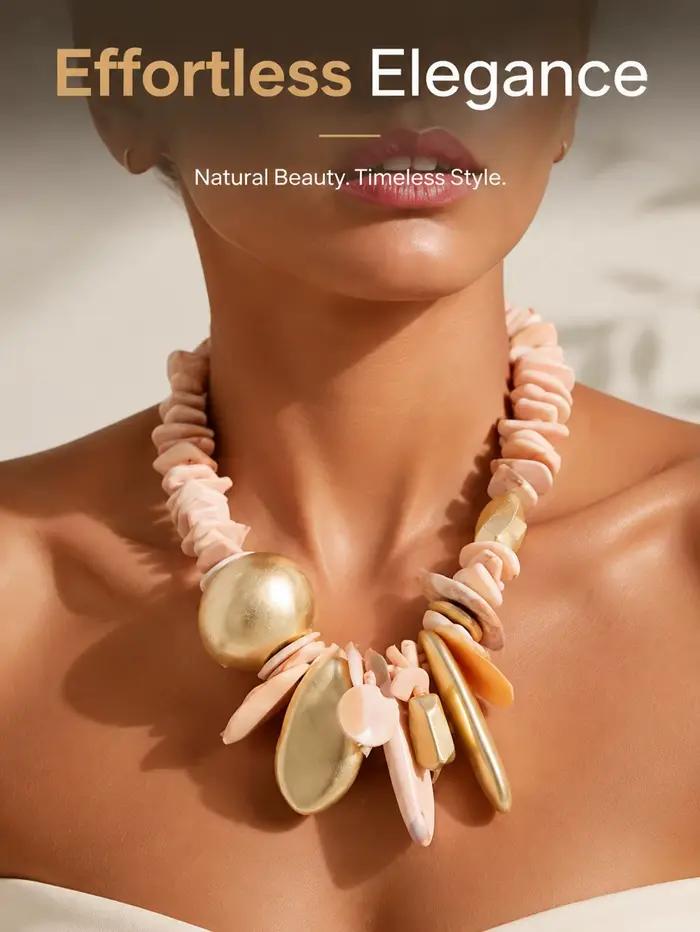 Collier élégant bohème fait main avec perles pour femme – Accessoire de bijouterie tendance pour ins