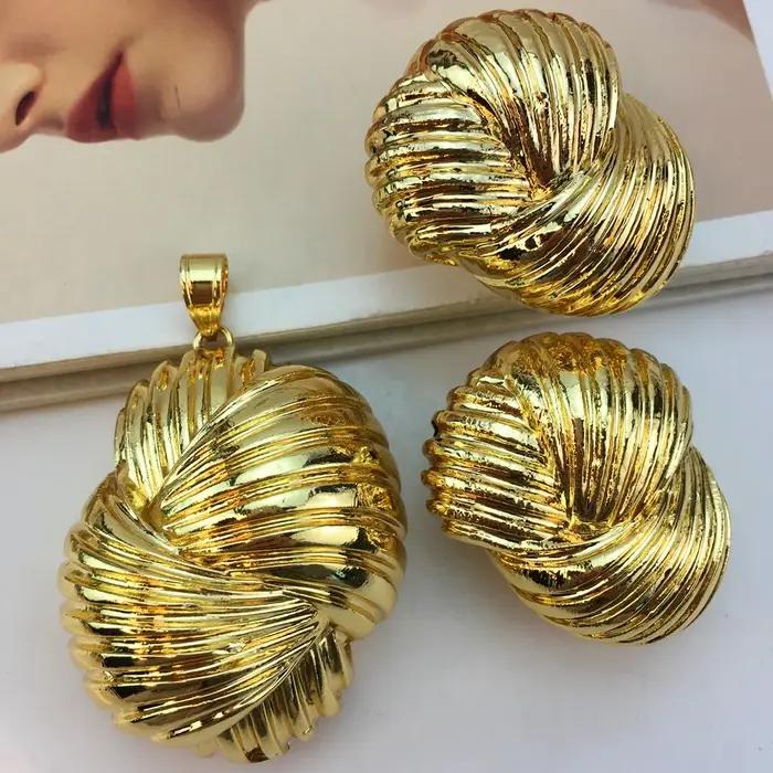 Grands ensembles de pendentifs énormes pour femmes, boucles d'oreilles audacieuses, bijoux brésilien