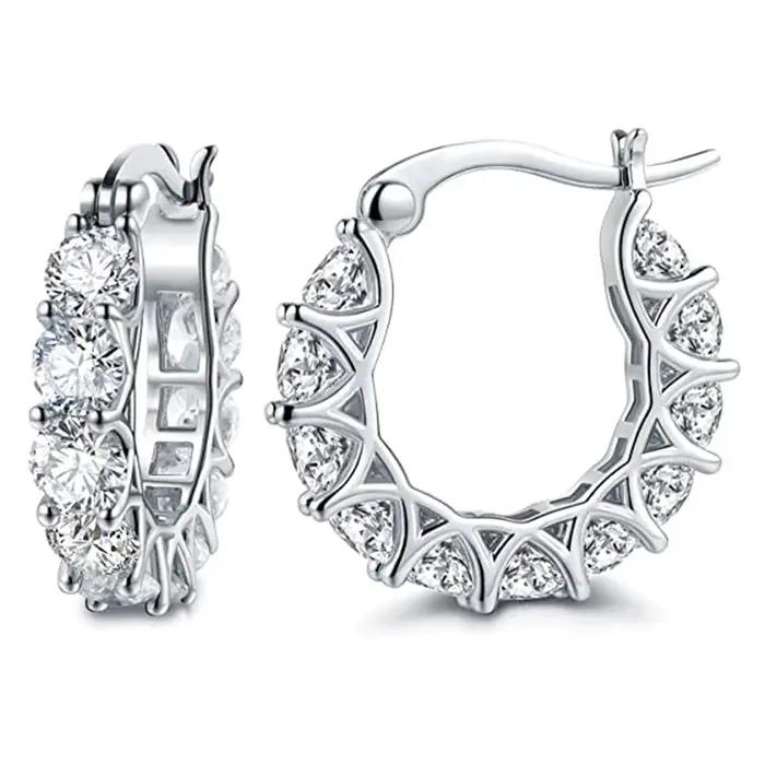 Huitan – boucles d'oreilles créoles en cristal CZ pour femmes