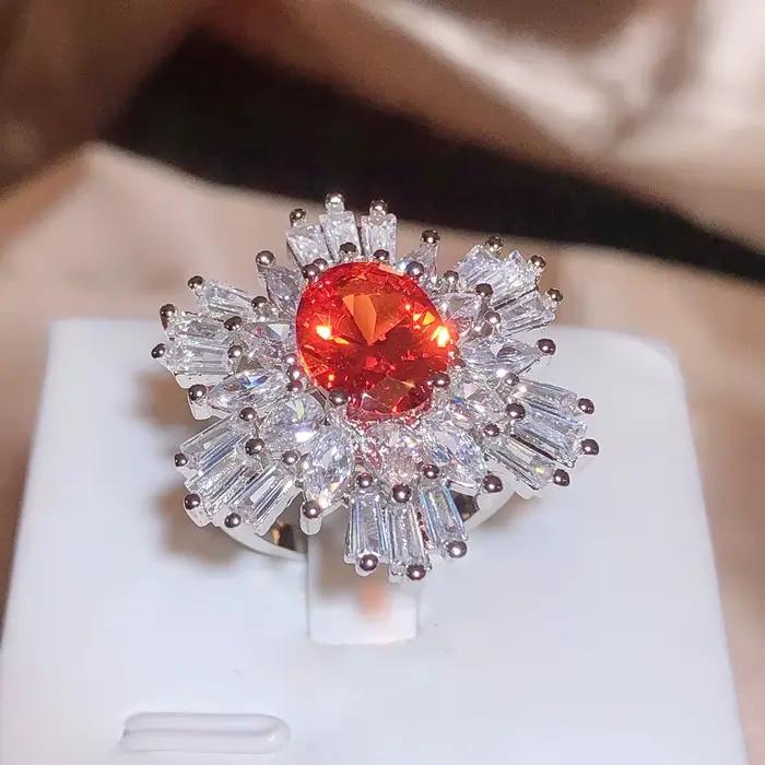 Bague de fiançailles en diamant brillant pour femme