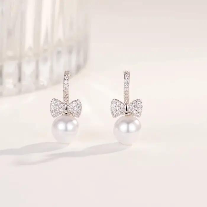 REETI – boucles d'oreilles à nœud papillon en argent sterling 925, en zircon, pour femme, bijoux de