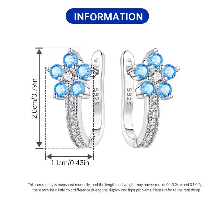 Boucles d'oreilles MISEFF fleur d'orchidée argent sterling 925 avec zirconium bleu violet pour femmes vintage style élégant cadeau d'anniversaire