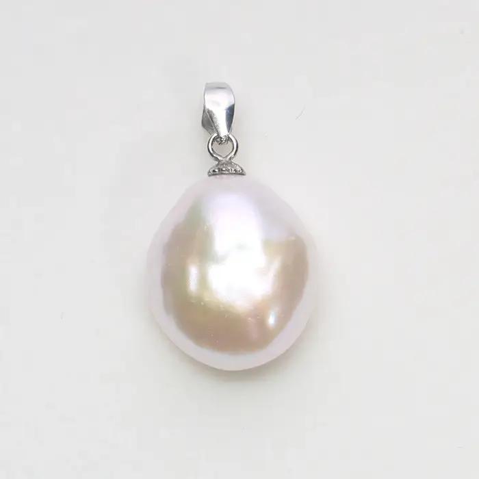Bijoux à essence faits à la main 100% naturels, petit pendentif en perles baroques irrégulières d'ea
