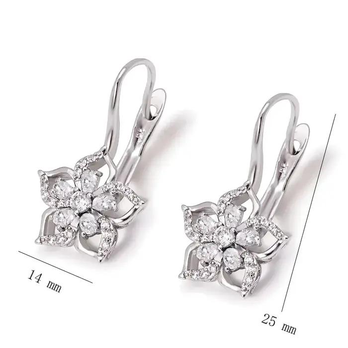 Boucles d'oreilles créoles en zircon plaqué or blanc XP Jewlery pour femmes