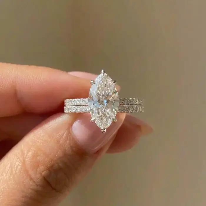 Bague en argent sterling 925 sertie de zirconium blanc élégante pour femmes occasions spéciales fiançailles mariage luxe haute qualité bijoux fins offres spéciales