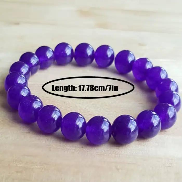 Bracelet de perles de jade mauve fait à la main