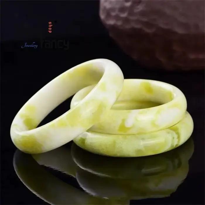 Bracelet en jade naturel Lantian avec fleur flottante, simple, élégant, exquis, de qualité supérieure, bijoux fins de luxe, cadeau de vacances