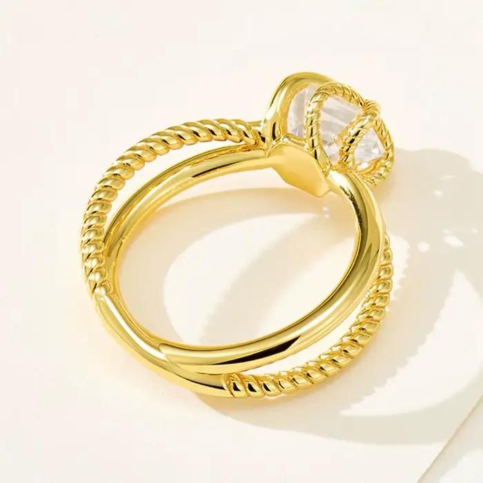 Wong Rain – bague de fiançailles en argent Sterling 925 scintillant, saphir de laboratoire hexagonal, pierres précieuses, pour femmes, bijoux fins, vente en gros