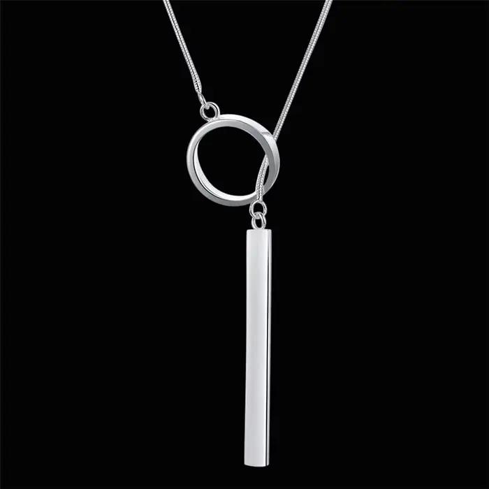Nouveau collier en argent Sterling 925 pour femmes, bijoux de 18 pouces, pendentif rond créatif, à l
