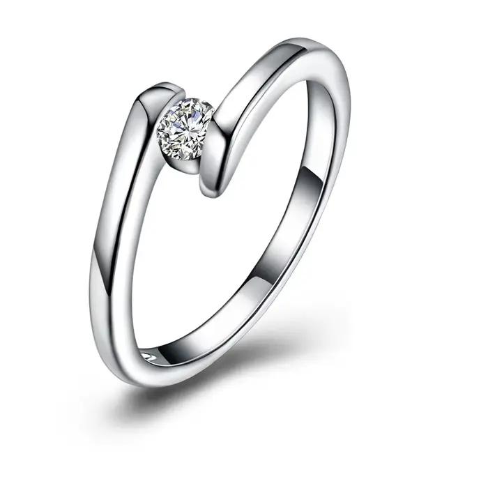 Bague femme en argent sterling 925 7-10 # Bijoux de fête en Zircon brillant, Simple et fin, à la m