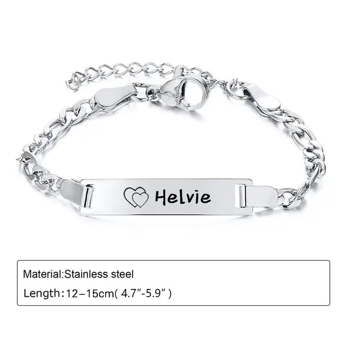 Bracelet personnalisé avec le nom du bébé, plaqué or 14 carats, bracelets d'identification personnal
