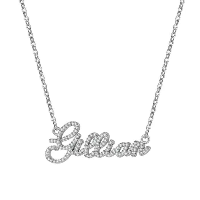 Collier avec nom personnalisé, bijoux en cristal et diamant, cadeau Unique pour femmes, saint-valentin, anniversaire, spécial noël, Couple