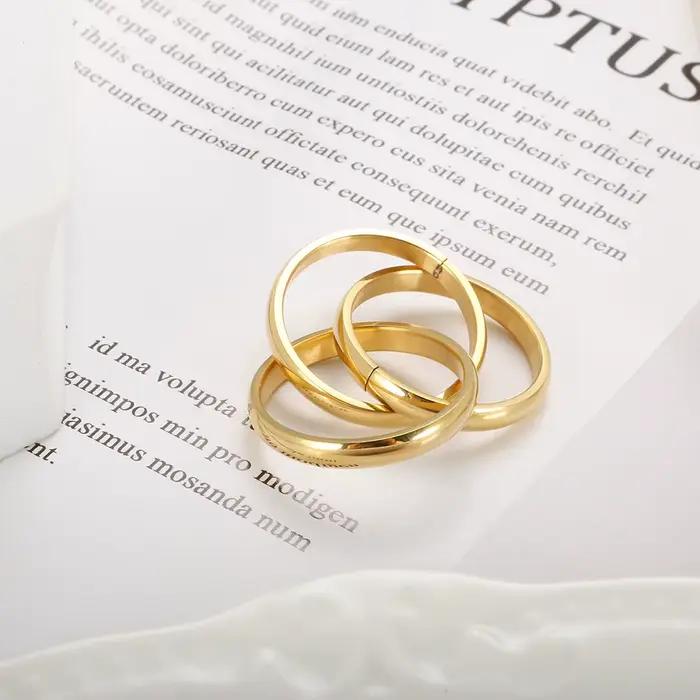 Bagues Triple Entrelacées JOVO LOVE Alliance Gothique Élégante pour Fiançailles Mariage Occasions Spéciales