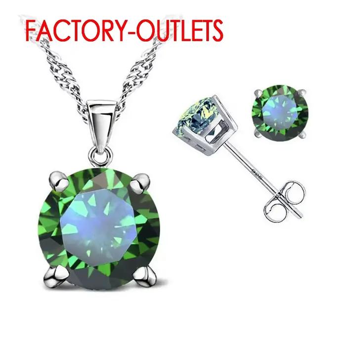 Ensemble de bijoux de mariage en argent sterling 925 serti de zircone pour femmes occasions spéciales comme mariage fiançailles anniversaire