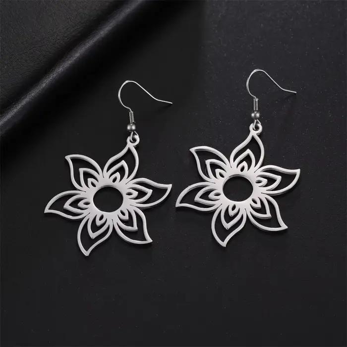 Boucles d'oreilles pendantes à fleurs éternelles