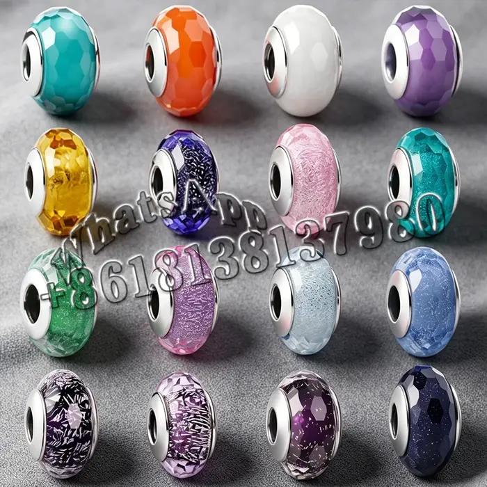 Le nouveau ensemble de bijoux en perles de verre en argent 925 avec bracelet original est un cadeau