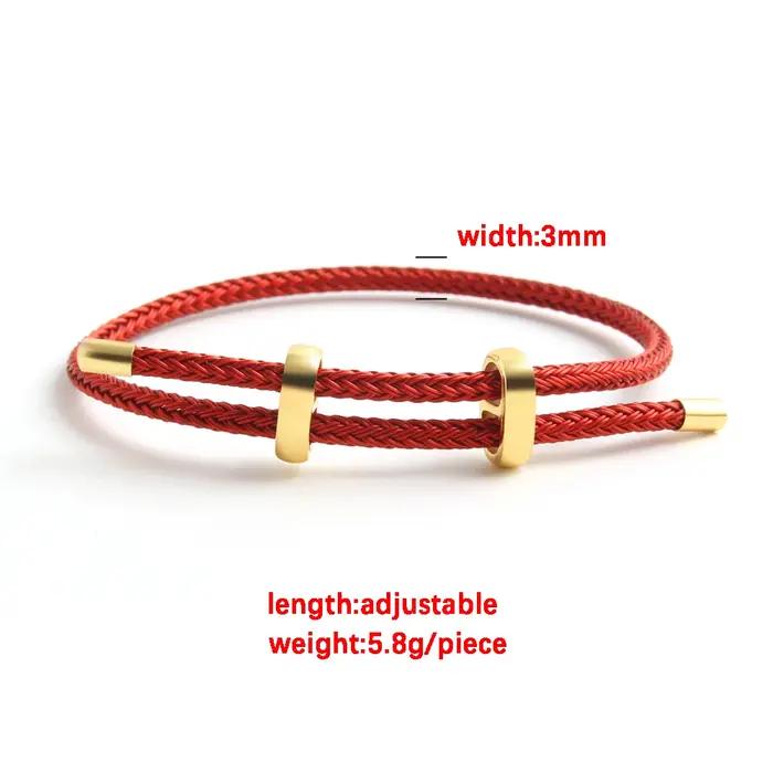 Bracelet en corde ajustable avec finition or pour femmes, accessoire de mode classique pour occasions spéciales
