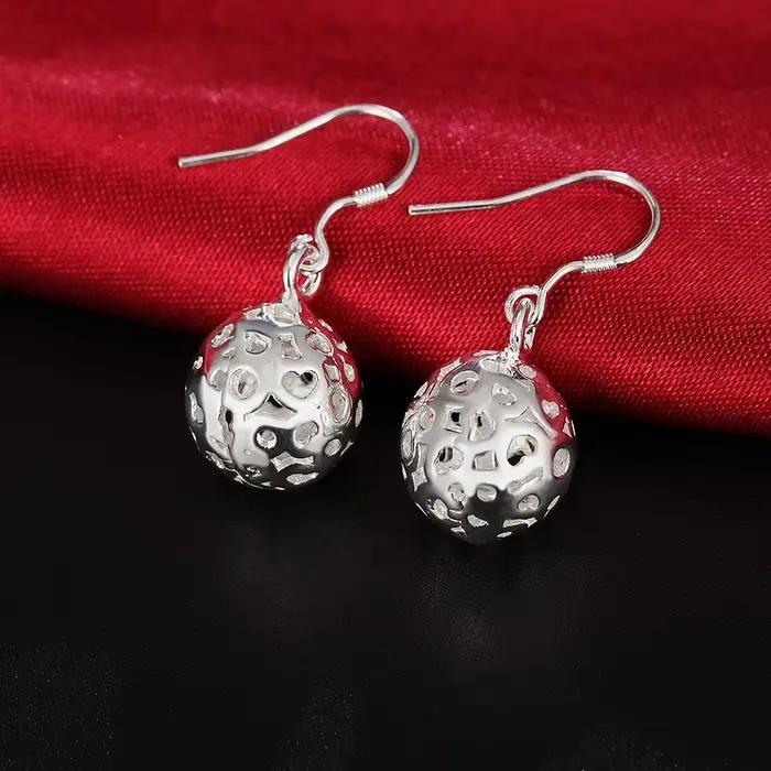 Boucles d'oreilles en argent Sterling 925 pour femmes, boucles d'oreilles boule de tempérament, cadeaux de noël, bijoux assortis de rue
