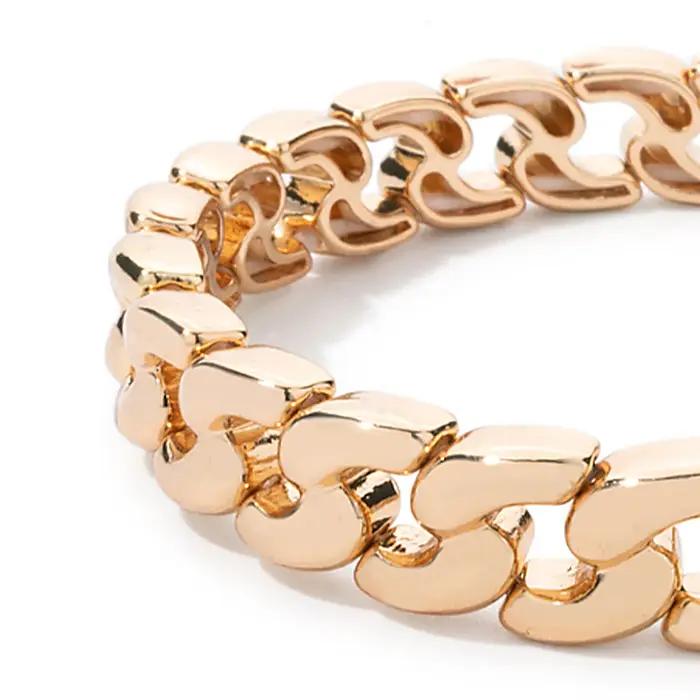 Bracelet de chaîne à maillons de couleur or pour femmes