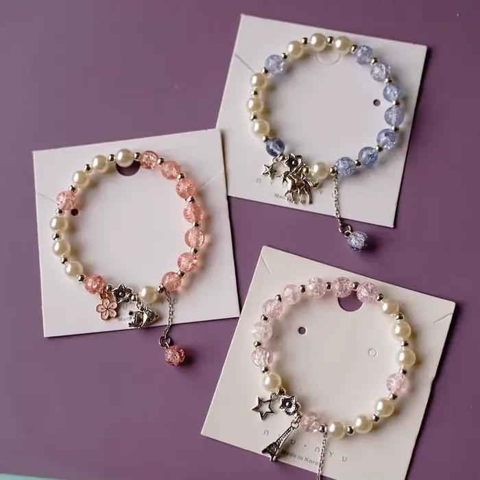 Bracelet en perles de cristal pop-corn, accessoires cadeaux, vente en gros, restauration d'anciennes manières, # YXS44