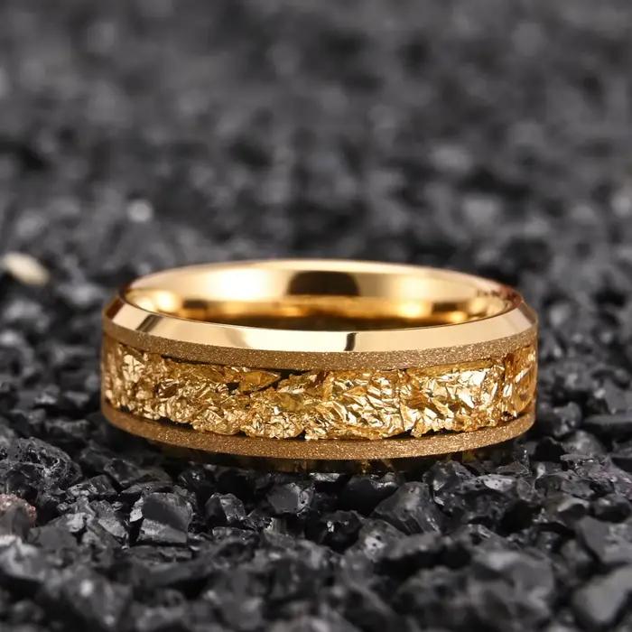 Bague en carbure de tungstène doré